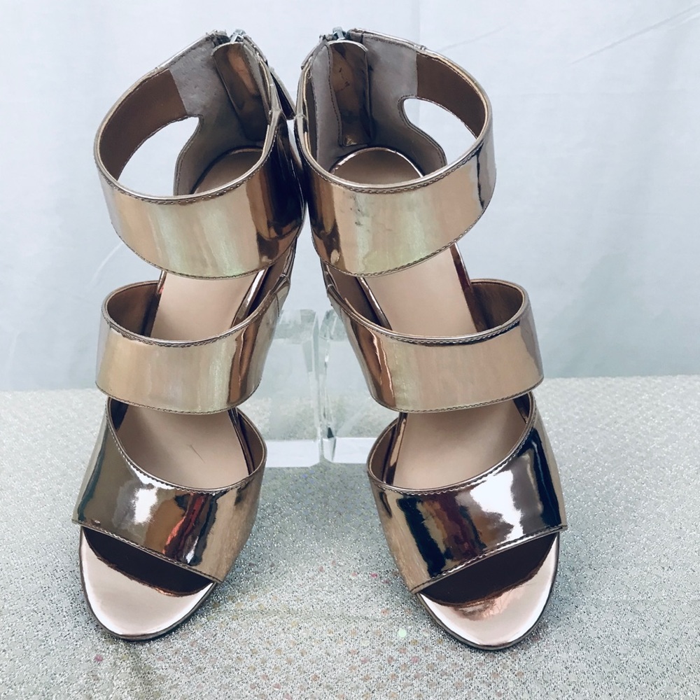 BP gold metallic 4 inch heels